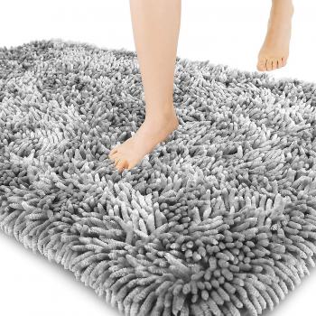 Tapis de salle de bain antidérapant extra épais Gris clair 40x60cm