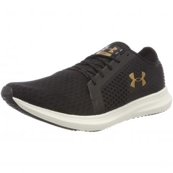 Under Armour UA W Sway Chaussures de Running Compétition Femme, Noir (Black/Ivory/Metallic Faded Gold 002) 38 EU
