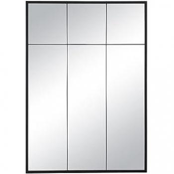 Specchio 105x150 cm in ferro nero industriale, design Bellagio