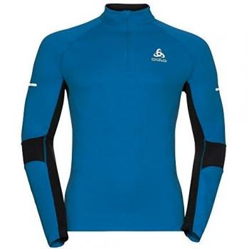 ODLO Frauen‑Thermo-Langarm OMNIUS 1/2 Zip – Mykonos Farbkombination Blau-Schwarz, Größe XXL
