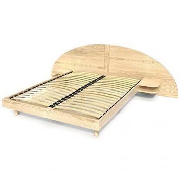 Lit 2 Places Bois Arc Vernis Naturel 140x190