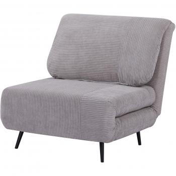 Homcom Poltrona Letto 2 in 1 Singola, Schienale Regolabile su 3 Livelli e Imbottito, Struttura in Legno e Acciaio