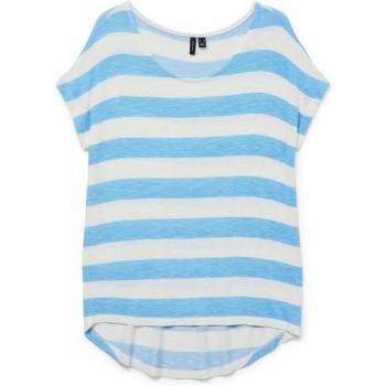 Vero Moda T-Shirt mit Rundhalsausschnitt – WIDE STRIPE, Farbe Blau, Größe XS