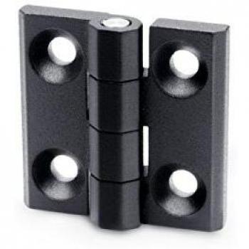 Charnière GN 237 – Hauteur 60 mm, Largeur 60 mm, Épaisseur 2 mm, Zinc‑moulé sous pression avec perçages pour vis à tête fraisée
