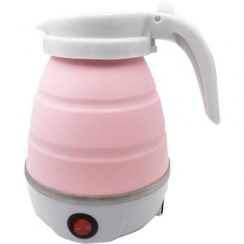 Tetera Eléctrica Compacta Silicona/Acero, Calentador 600W Portátil (Plug US/EU)