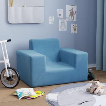 Canapé de chambre à coucher enfant bleu velours
