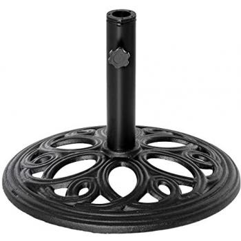 Pied de support pour parasol, modèle Outsunny – 45 cm x 33,5 cm, 11,5 kg, fonte noire