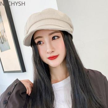 Koreanische Beiläufige Kappe mit Netz Promi Live Perücke Hütte für Damen aus Baumwolle und Leinen