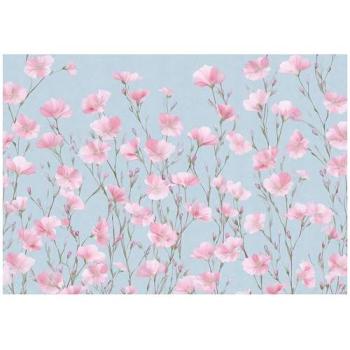 Papier mural intissé 300x210 cm, motif prairie rose, design moderne