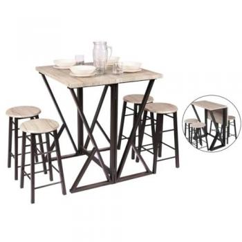 Ensemble de bar DARYL, 4 tabourets, dimensions idéales