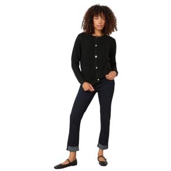 Buttoned Knit Cardigan in Black – M&Co Women's 26/28