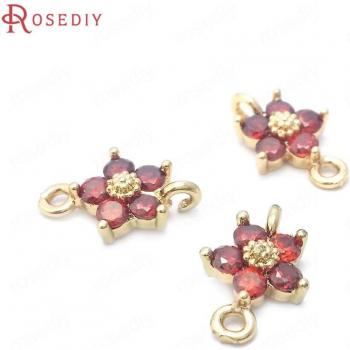 Pañuelo de Joyas: Flores Doradas 8MM, 2 agujeros