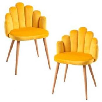 Pares de Sillas Hand Terciopelo Amarillo