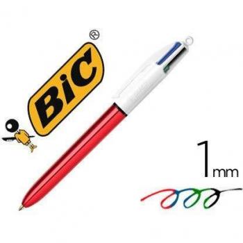 Bolígrafo BIC cuatro colores rojo punta 1 mm