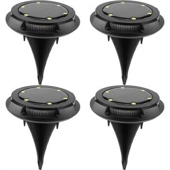 Lámpara LED Solar de Jardín 4 Uds. Impermeable