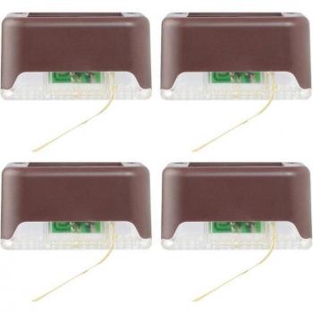 4pcs IP65 Solar LED Garden Deck Lights for Outdoor Use