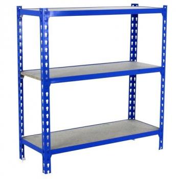 Estante MADERCLICK 3 900 mm × 900 mm × 300 mm – Color Azul/Madera, Kit sin Tornillos