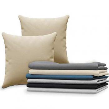 Set de 2 Taies Oreiller Dreamzie 80 x 80 cm beige jersey coton 100 % coton