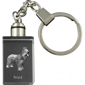 Briard Éclat Transparent – Porte-clés Art‑Dog photo chien