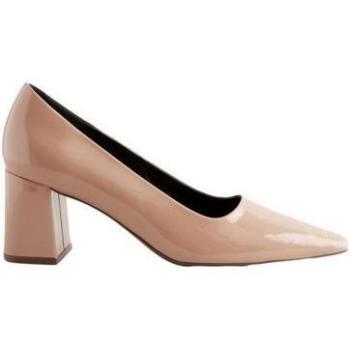 Next Camel Wide Fit Standard Chisel Toe Block Court Shoes
