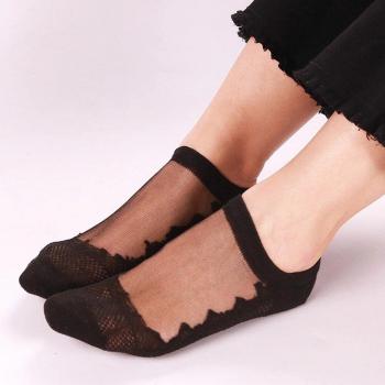 Ladies Glitter Sheer Ankle Socks