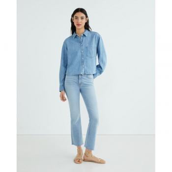 Camicia Crop in Denim per Donna Taglia S