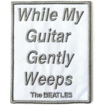 Beatles Patch „While My Guitar Gently Weeps“ in Grau/Weiß