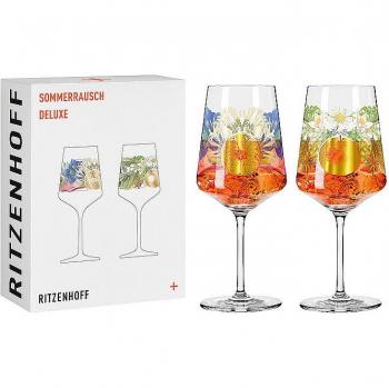 Ritzenhoff Gläser-Set Sommerrausch Deluxe 2er Set (S-J. Zavala) F23 #17 #18, Kristallglas, 20,3 x 10,1 x 26,6 cm