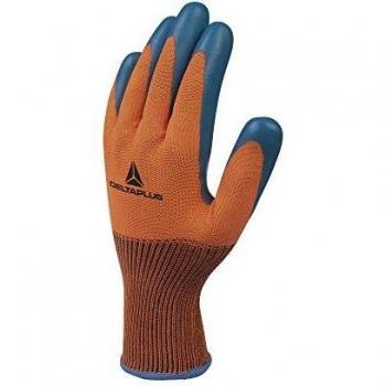 Gants de manutention polyester Delta Plus, taille 10, revêtement latex palmé