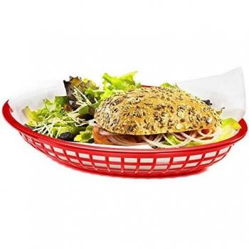 Diner-Style Red Oval Jumbo Food Basket