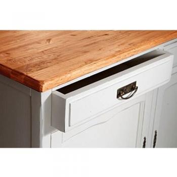 Credenza in Legno Massello di Tiglio Bianca Anticata 123x42x92,5 cm