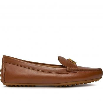Ralph Lauren Lauren Tan Brown Nappa Leather Loafers
