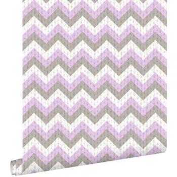 Papier Peint Vintage Taupe et Violet