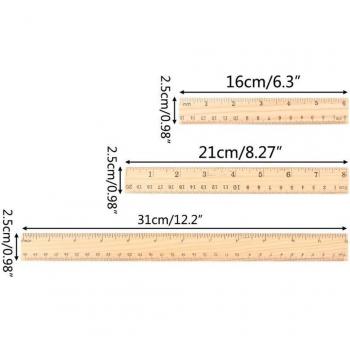 Règle en bois pour étudiants 15cm