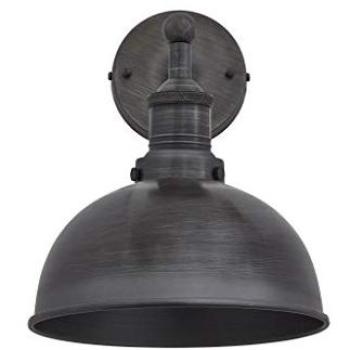 Dark Grey Pebble‑Finish 8 Brooklyn Dome Wall Fixture