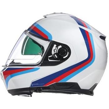 Nolan N100‑6 Casque Assoluto N‑Com Blanc Rouge Bleu – XS