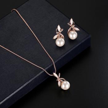 Bijou Femme Rose – Collier & Boucles d’Oreille