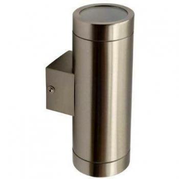 Edelstahl-Außenwandlampe Magra El 235 – IP44, UP/DOWN, 2×GU10