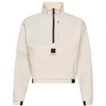 Sudadera Superdry Code Tech Media Cremallera Boxy Mujer Rice White