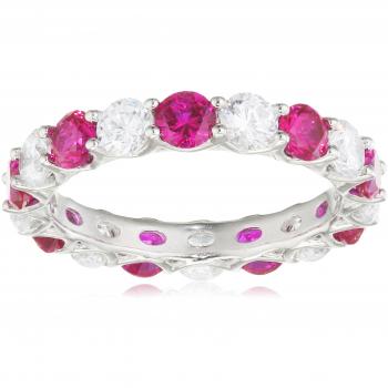Silver Rhodium Plated Royal Colour Ring