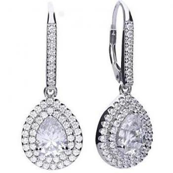 Pendientes de mujer DIAMONFIRE 6220611082 con circonitas en forma de pera