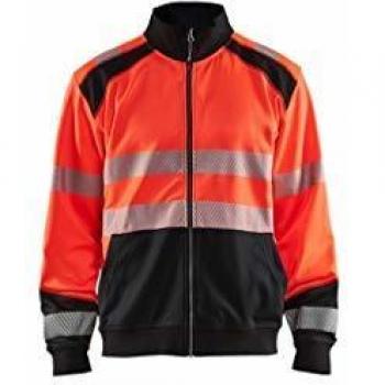 Felpa Alta Visibilità Rosso/Nero con Zip L