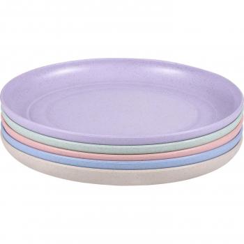 Lightweight 5pcs Wheat Straw Dinner Plates Unbreakable Set