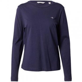 Gant Marine Longsleeve Damen XXL mit Rundhals und Logo‑Stitching