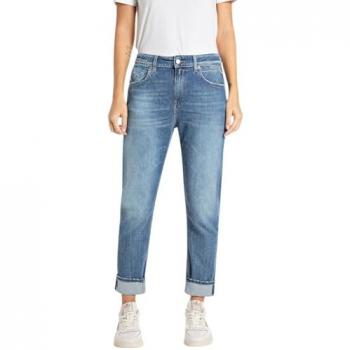 Replay Damen Relax-Fit Jeans MARTY, Stretch, Medium Blue
