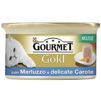 Purina Gourmet Gold Umido Gatto Mousse con Merluzzo e Delicate Carote gr 85