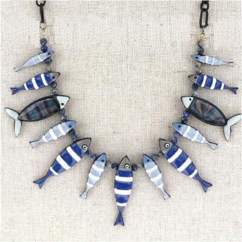 Collar Largo Ronda de Sardinas Azul