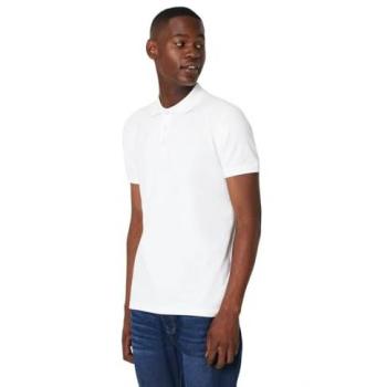 Large Cotton Stretch Piqué Polo (White)