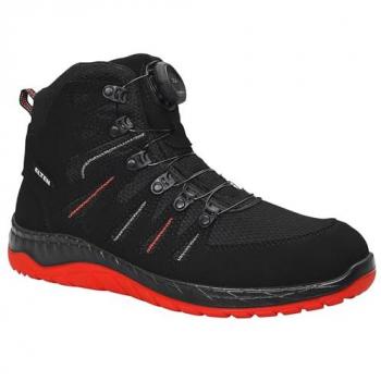 Maddox Boa Sicherheits-Schnürstiefel (Mid, Schwarz/Rot), S3‑Klassifizierung, ESD, Größe 44 – Elten