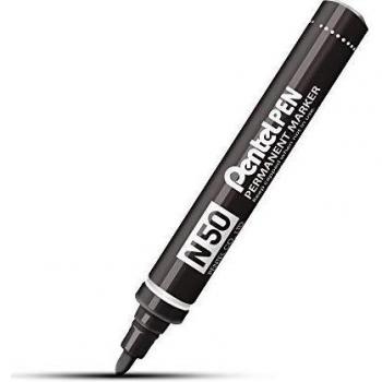 Pentel N50 Permanent Bullet Marker Broad Black Pack of 12 N50-A